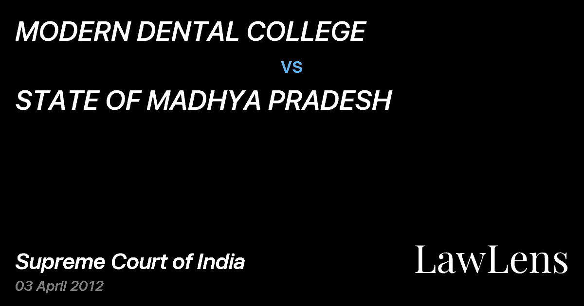 Preview image for MODERN DENTAL COLLEGE vs. STATE OF MADHYA PRADESH
