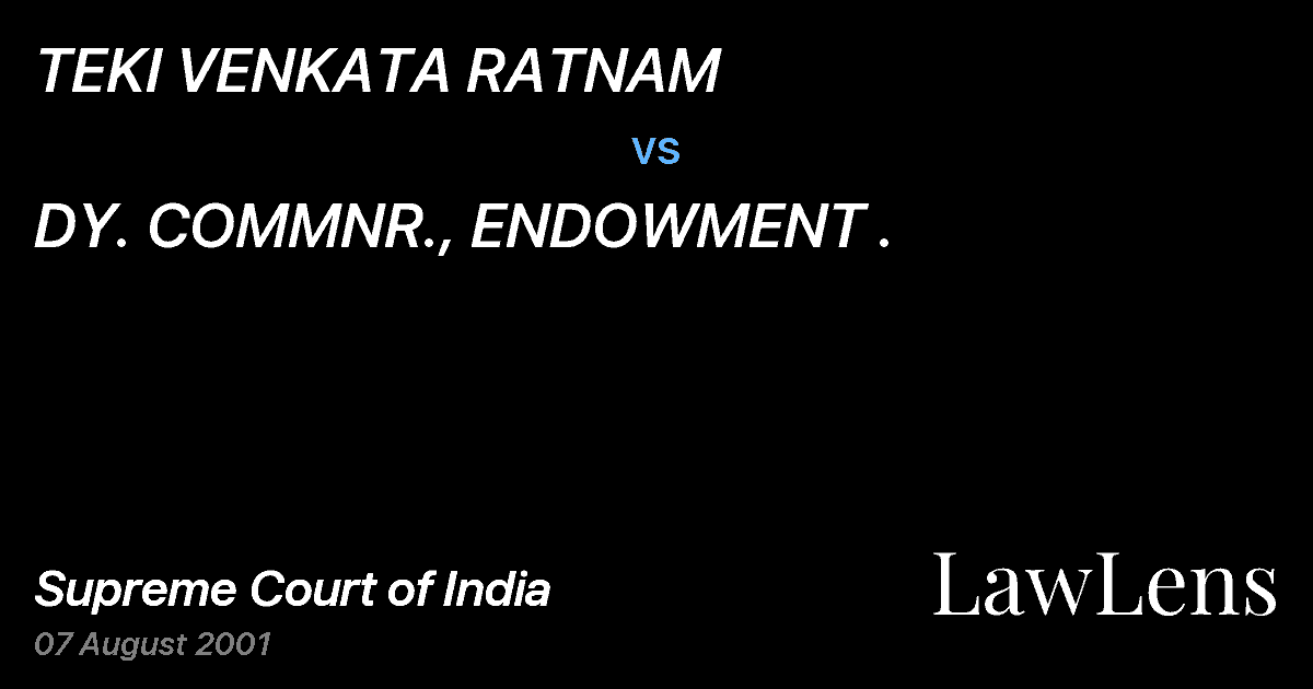 Preview image for TEKI VENKATA RATNAM vs. DY. COMMNR., ENDOWMENT .