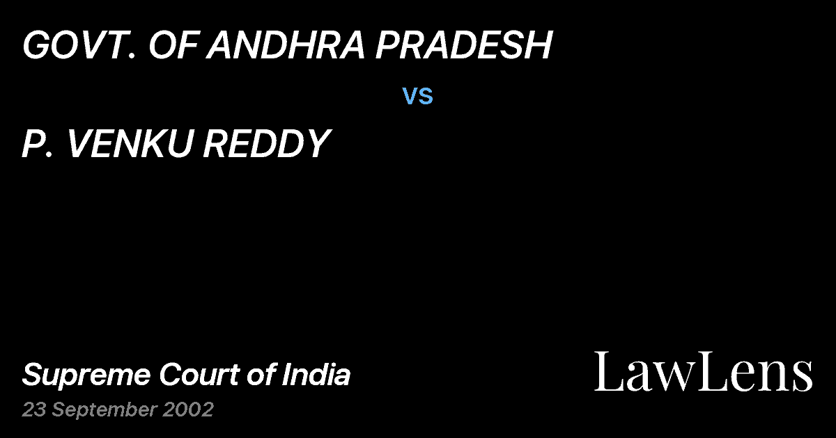 Preview image for GOVT. OF ANDHRA PRADESH vs. P. VENKU REDDY