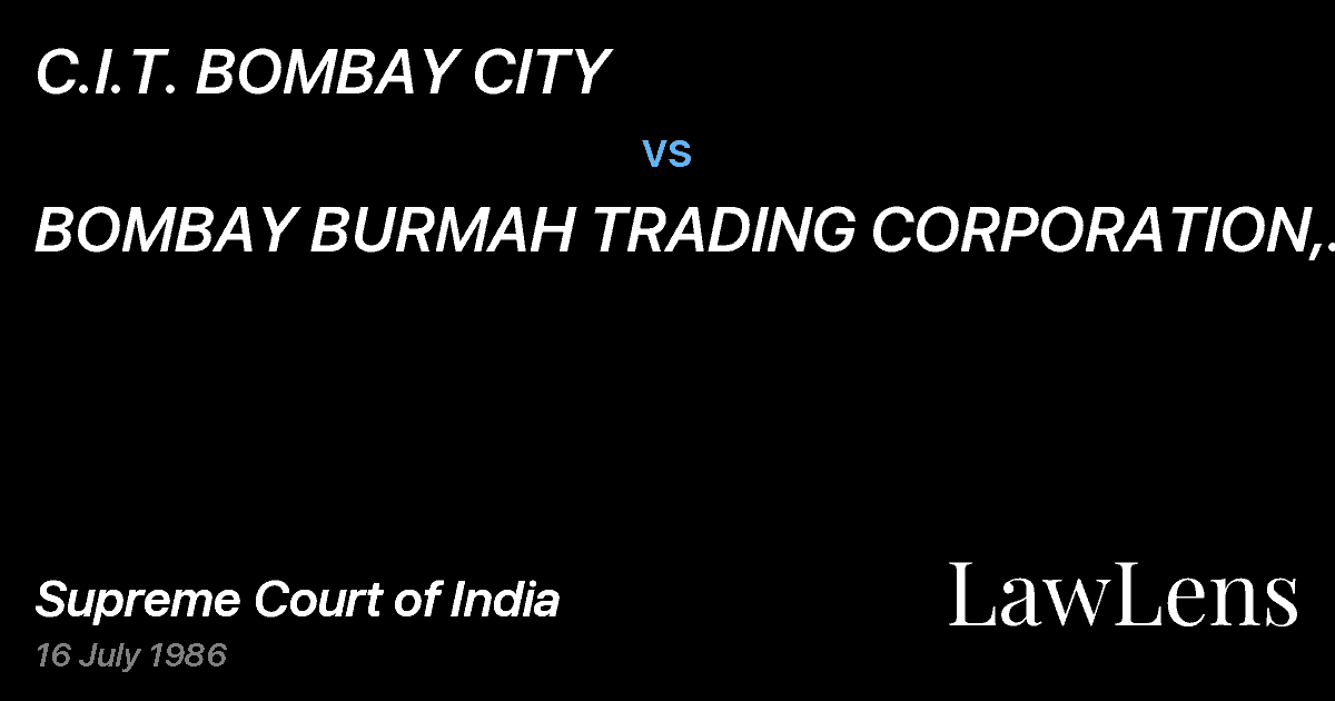 Preview image for C.I.T. BOMBAY CITY vs. BOMBAY BURMAH TRADING CORPORATION, BOMBAY