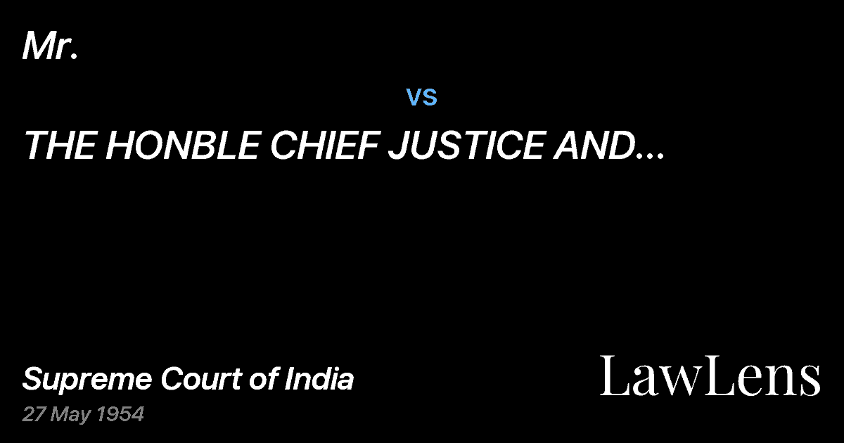 Preview image for Mr. vs. THE  HONBLE CHIEF JUSTICE AND JUDGES OF THE HIGH  COURT