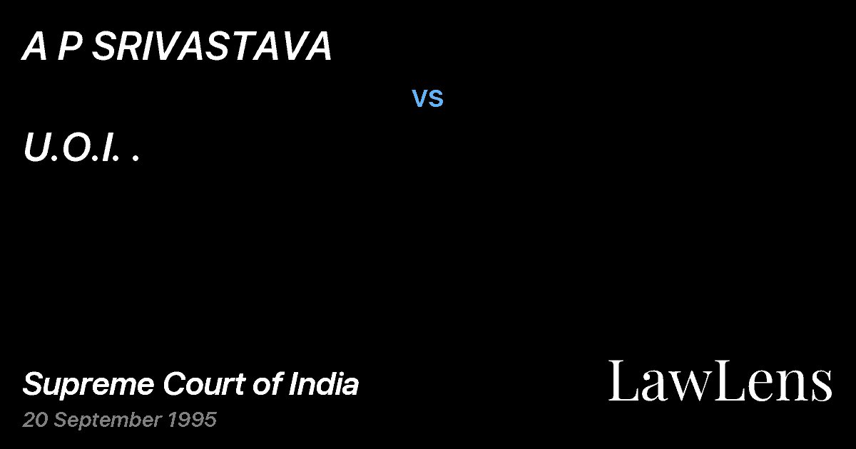 Preview image for A P SRIVASTAVA vs. U.O.I. .