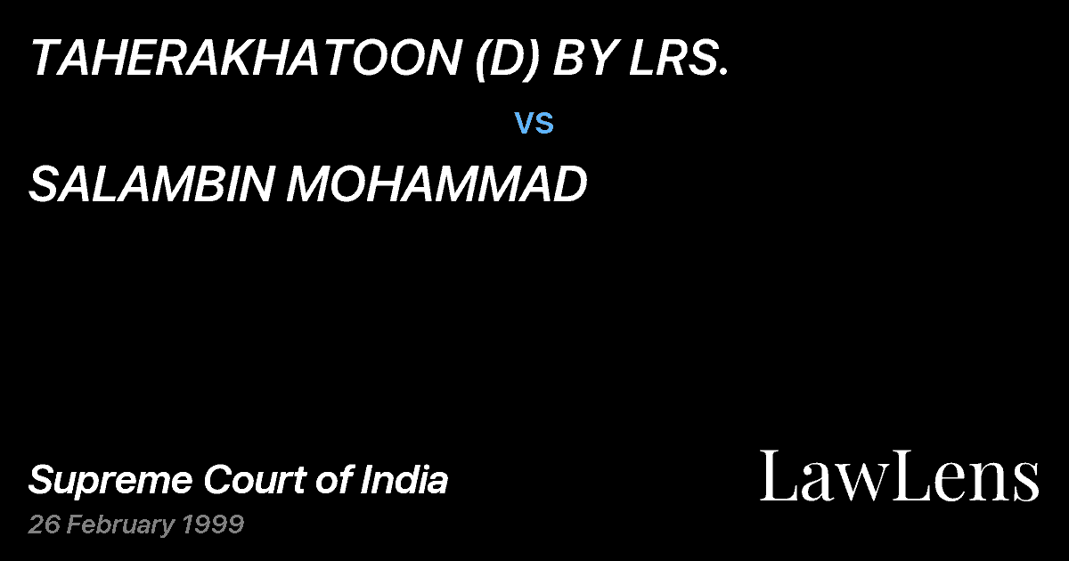 Preview image for TAHERAKHATOON (D) BY LRS. vs. SALAMBIN MOHAMMAD