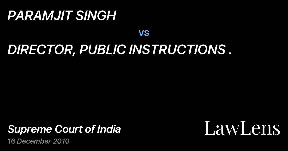 Preview image for PARAMJIT SINGH vs. DIRECTOR, PUBLIC INSTRUCTIONS .