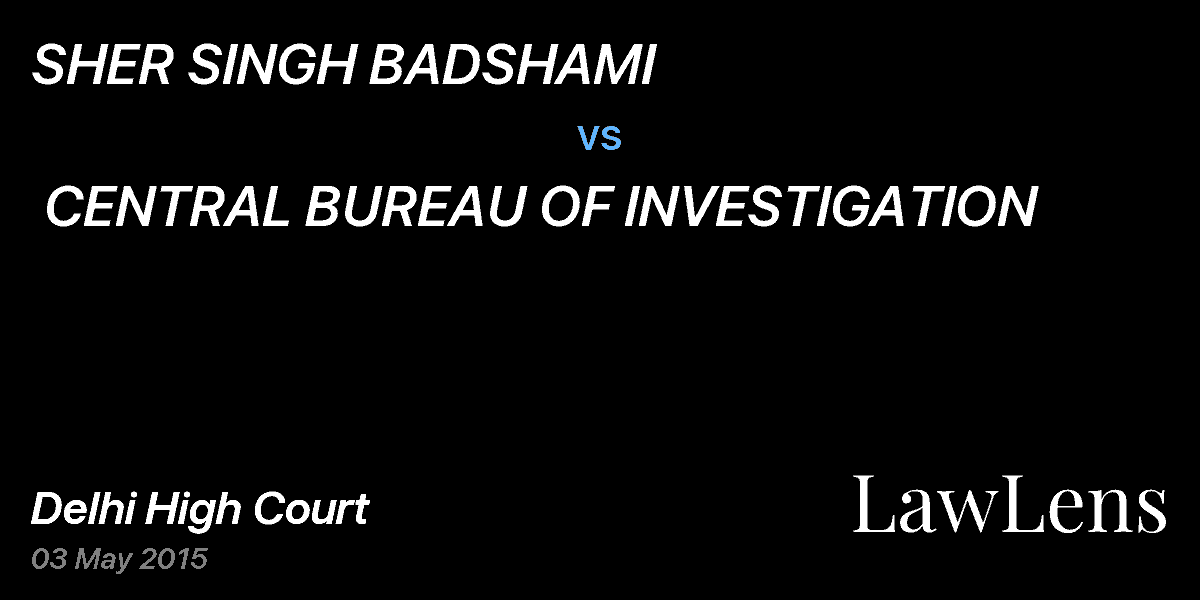 Preview image for SHER SINGH BADSHAMI  vs.  CENTRAL BUREAU OF INVESTIGATION