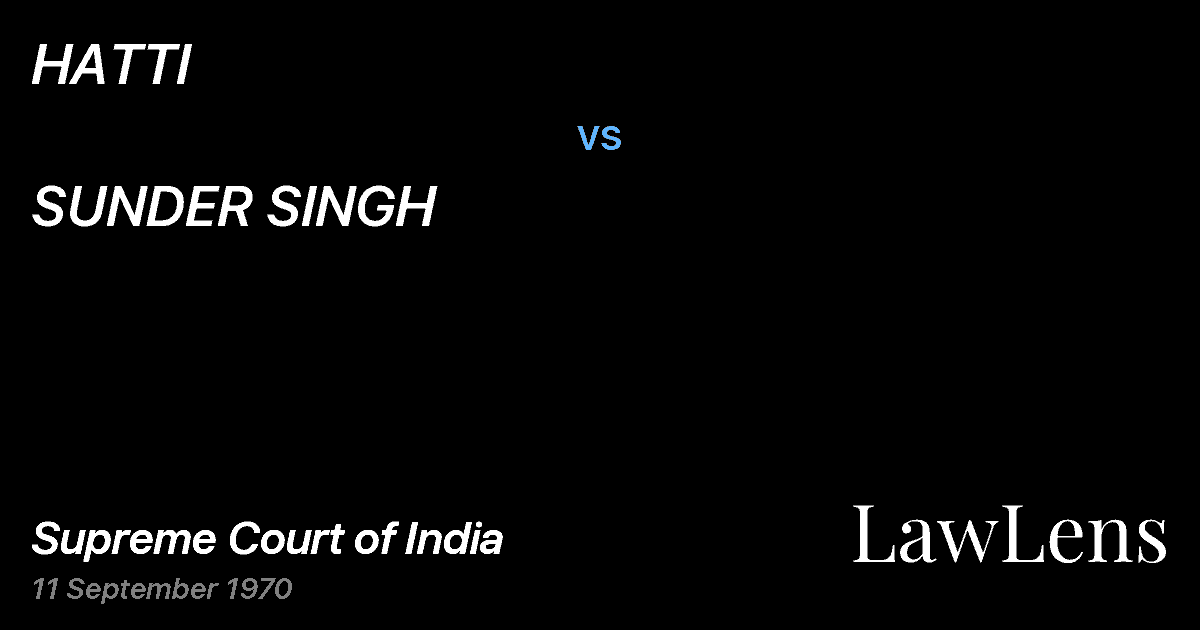 Preview image for HATTI vs. SUNDER SINGH