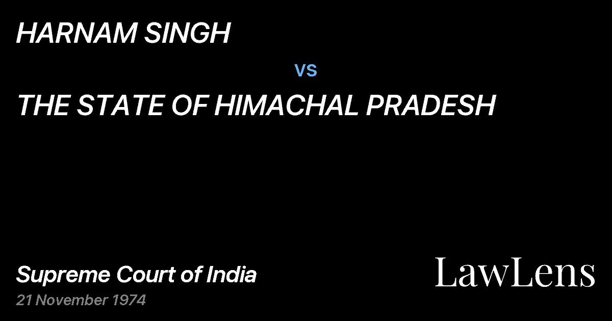 Preview image for HARNAM SINGH vs. THE STATE OF HIMACHAL PRADESH