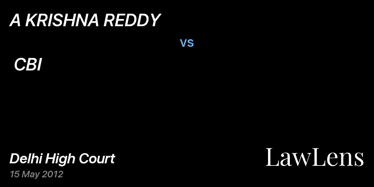 Preview image for A KRISHNA REDDY  vs.  CBI      
