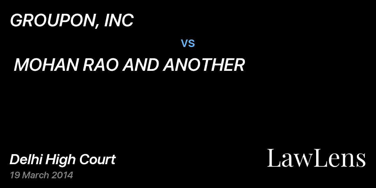 Preview image for GROUPON, INC  vs.  MOHAN RAO AND ANOTHER