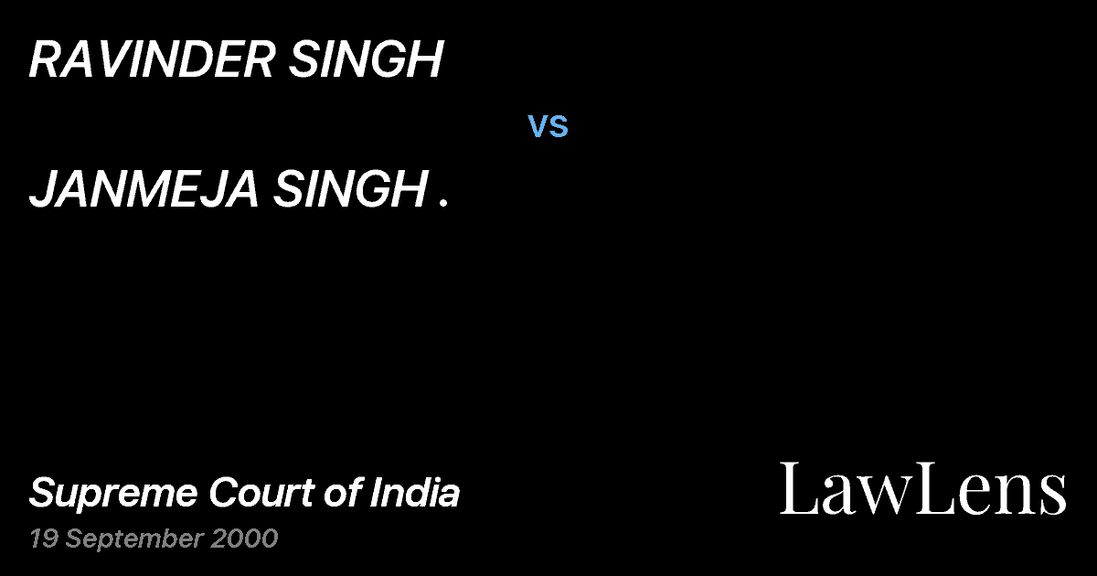Preview image for RAVINDER SINGH vs. JANMEJA SINGH .