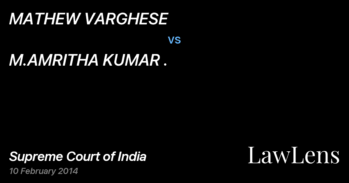 Preview image for MATHEW VARGHESE vs. M.AMRITHA KUMAR .