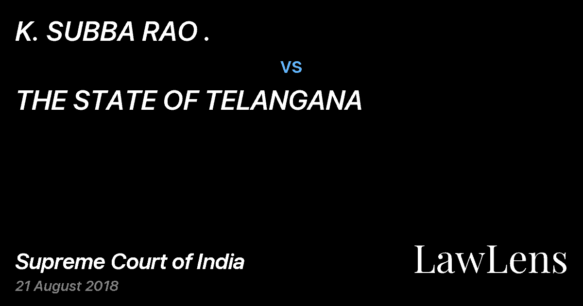 Preview image for K. SUBBA RAO . vs. THE STATE OF TELANGANA
