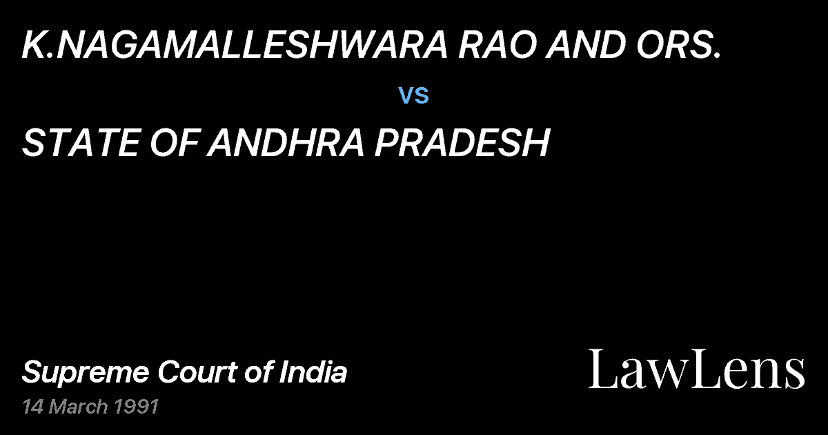 Preview image for K.NAGAMALLESHWARA RAO AND ORS. vs. STATE OF ANDHRA PRADESH