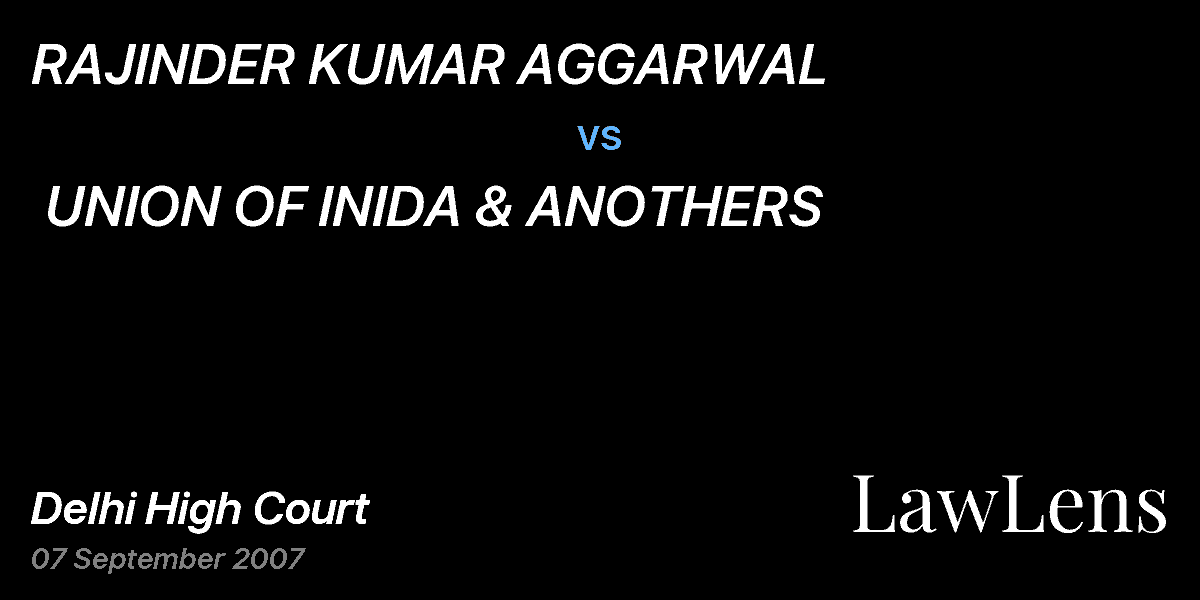 Preview image for RAJINDER KUMAR AGGARWAL vs. UNION OF INIDA & ANOTHERS