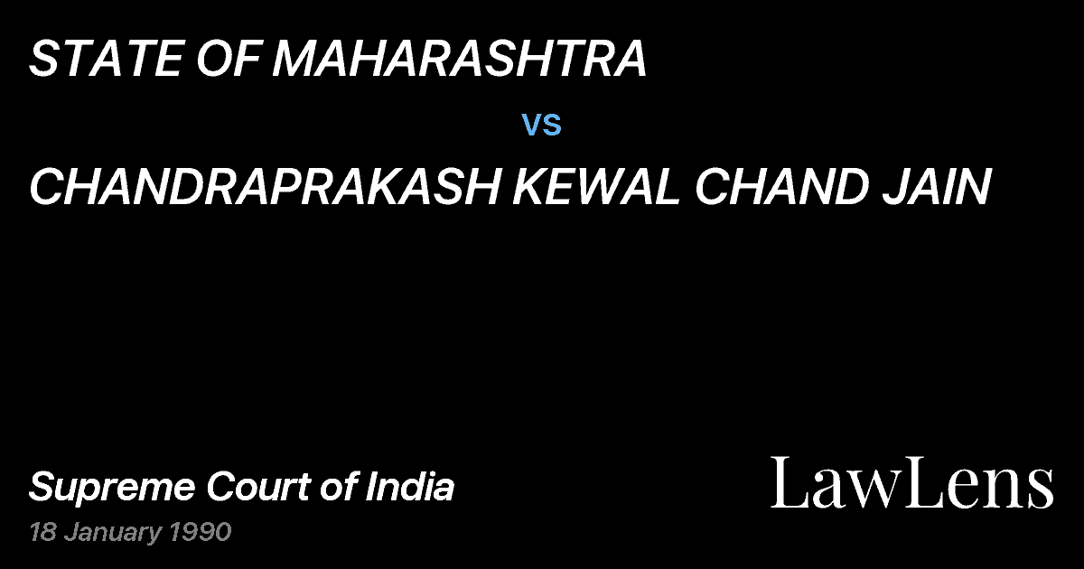 Preview image for STATE OF MAHARASHTRA vs. CHANDRAPRAKASH KEWAL CHAND JAIN