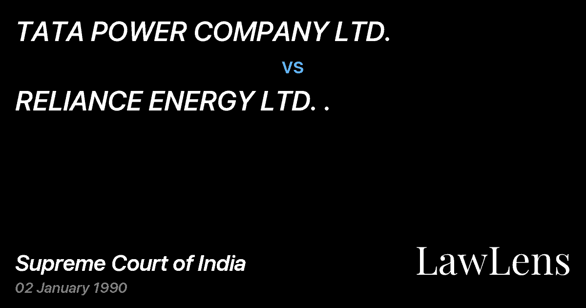 Preview image for TATA POWER COMPANY LTD. vs. RELIANCE ENERGY LTD. .