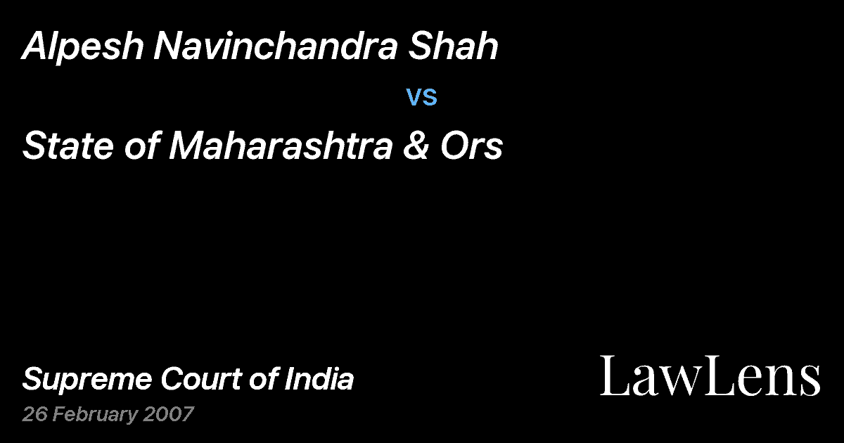 Preview image for Alpesh Navinchandra Shah vs. State of Maharashtra & Ors