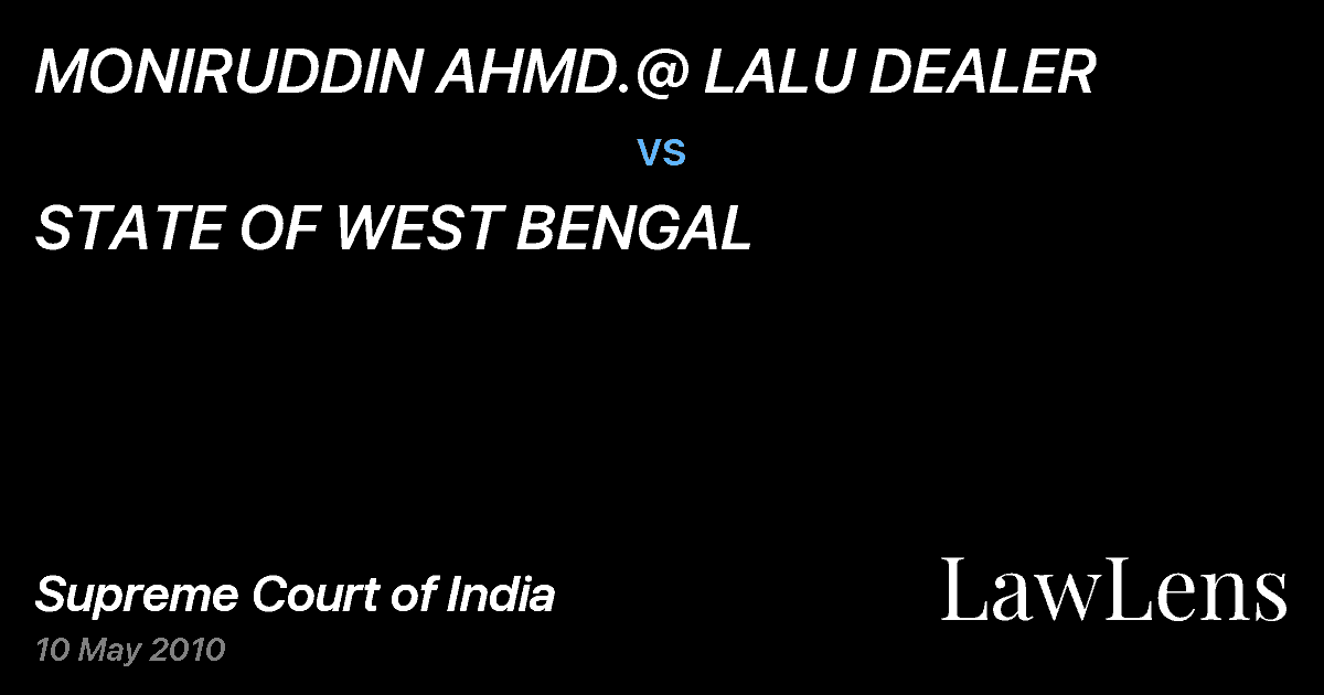 Preview image for MONIRUDDIN AHMD.@ LALU DEALER vs. STATE OF WEST BENGAL