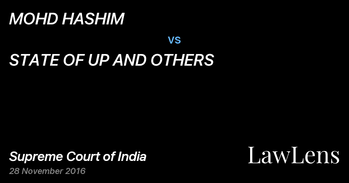 Preview image for MOHD HASHIM vs. STATE OF UP AND OTHERS