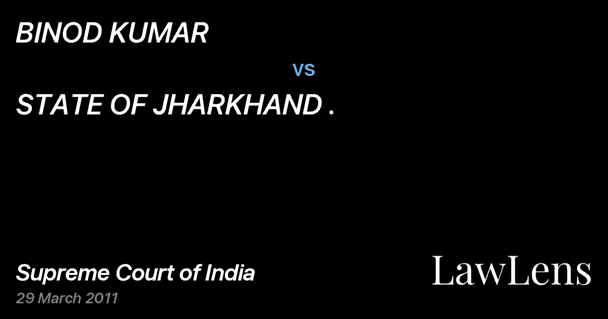 Preview image for BINOD KUMAR vs. STATE OF JHARKHAND .