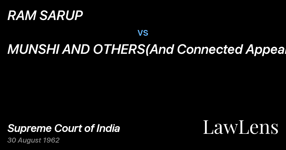 Preview image for RAM SARUP vs. MUNSHI AND OTHERS(And Connected Appeals)