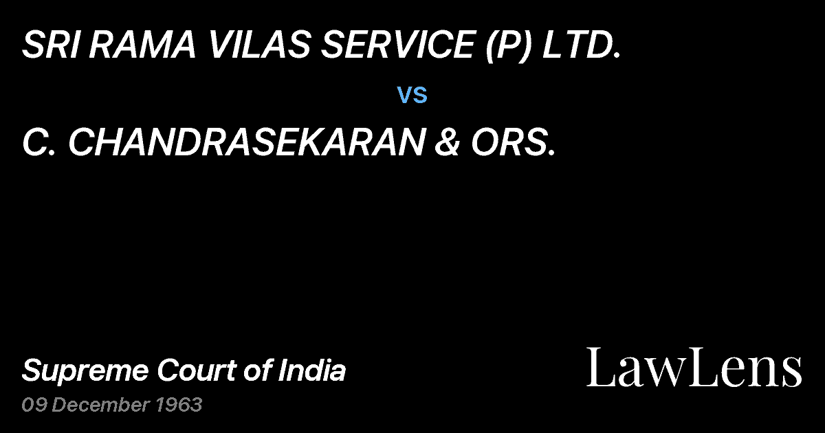 Preview image for SRI RAMA VILAS SERVICE (P) LTD. vs. C. CHANDRASEKARAN & ORS.