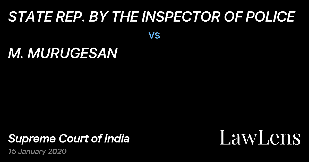Preview image for STATE REP. BY THE INSPECTOR OF POLICE vs. M. MURUGESAN