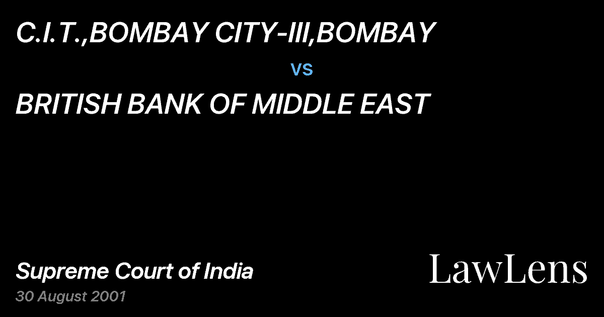 Preview image for C.I.T.,BOMBAY CITY-III,BOMBAY vs. BRITISH BANK OF MIDDLE EAST