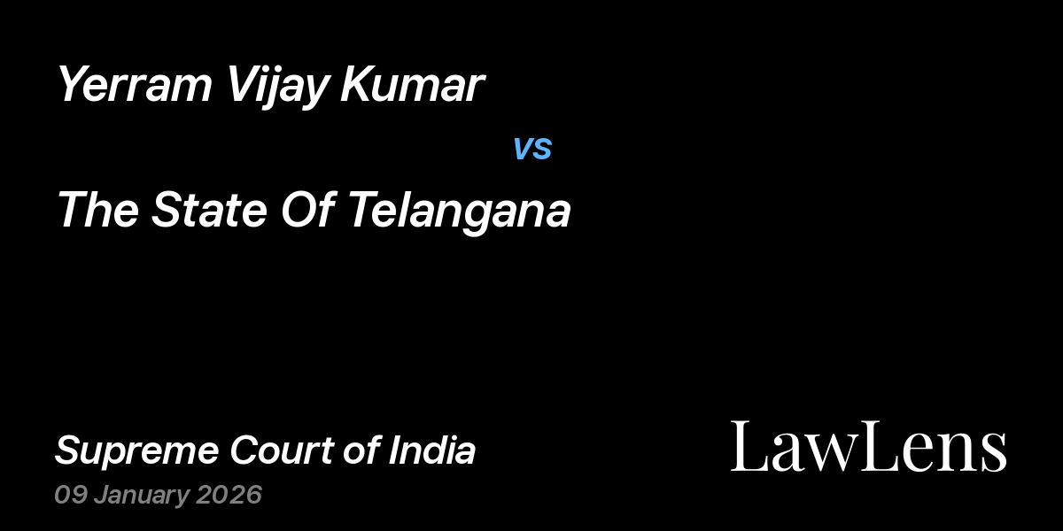 Preview image for Yerram Vijay Kumar vs. The State Of Telangana