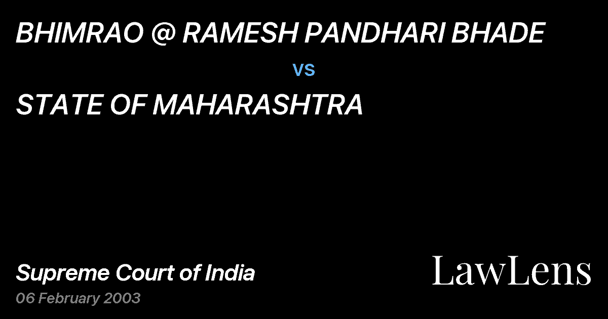 Preview image for BHIMRAO @ RAMESH PANDHARI BHADE vs. STATE OF MAHARASHTRA