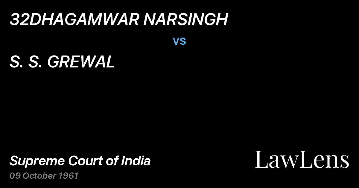 Preview image for 32DHAGAMWAR NARSINGH vs. S. S. GREWAL