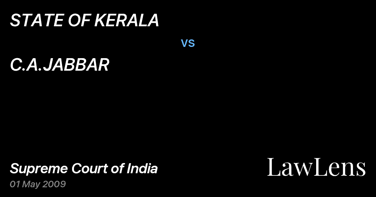 Preview image for STATE OF KERALA vs. C.A.JABBAR