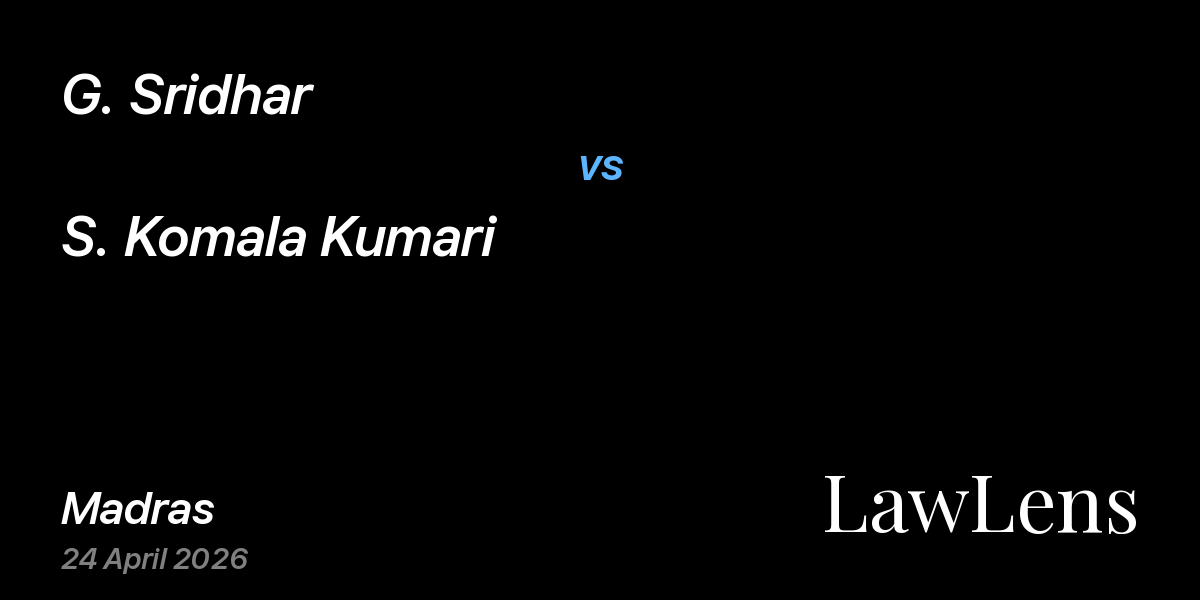 Preview image for G. Sridhar vs. S. Komala Kumari