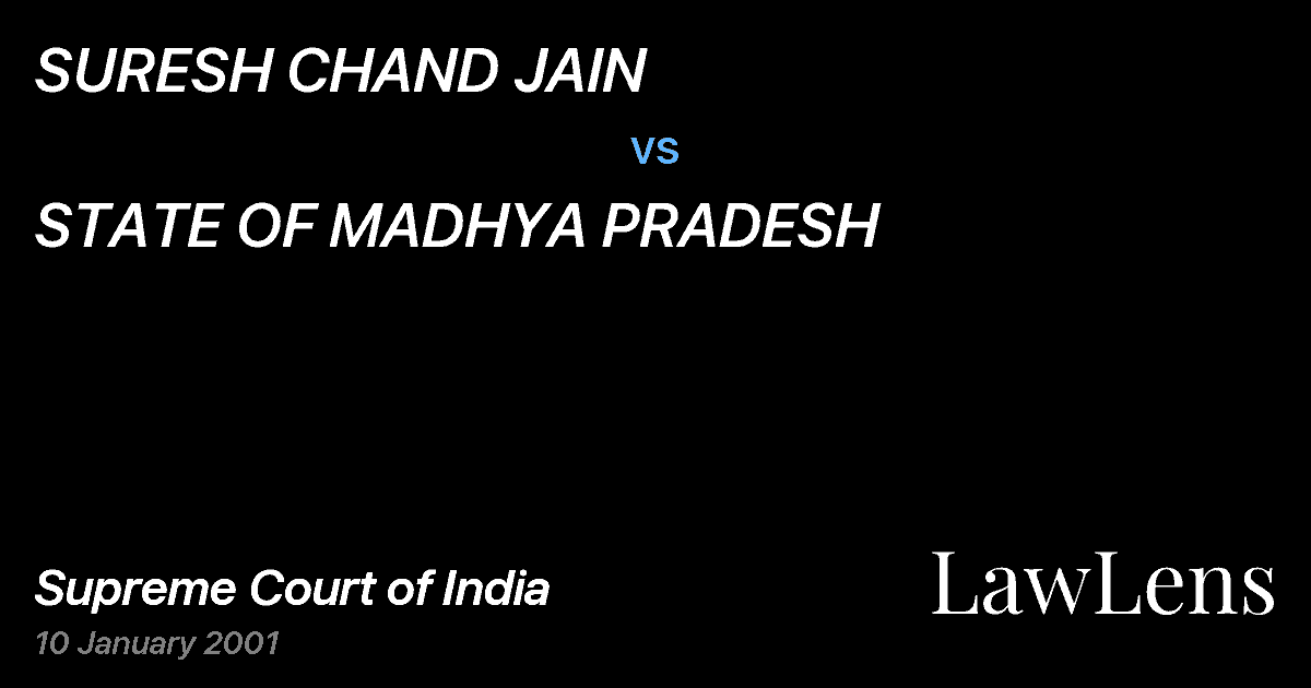 Preview image for SURESH CHAND JAIN vs. STATE OF MADHYA PRADESH