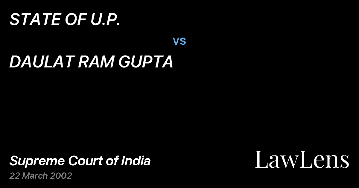 Preview image for STATE OF U.P. vs. DAULAT RAM GUPTA