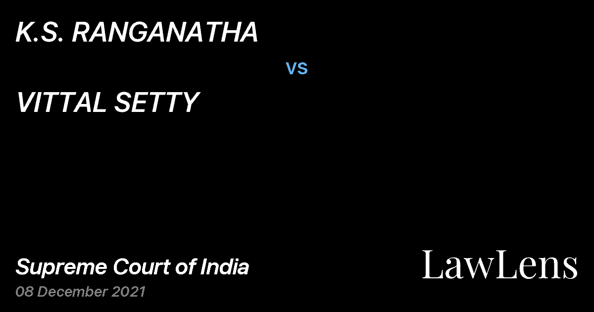 Preview image for K.S. RANGANATHA vs. VITTAL SETTY