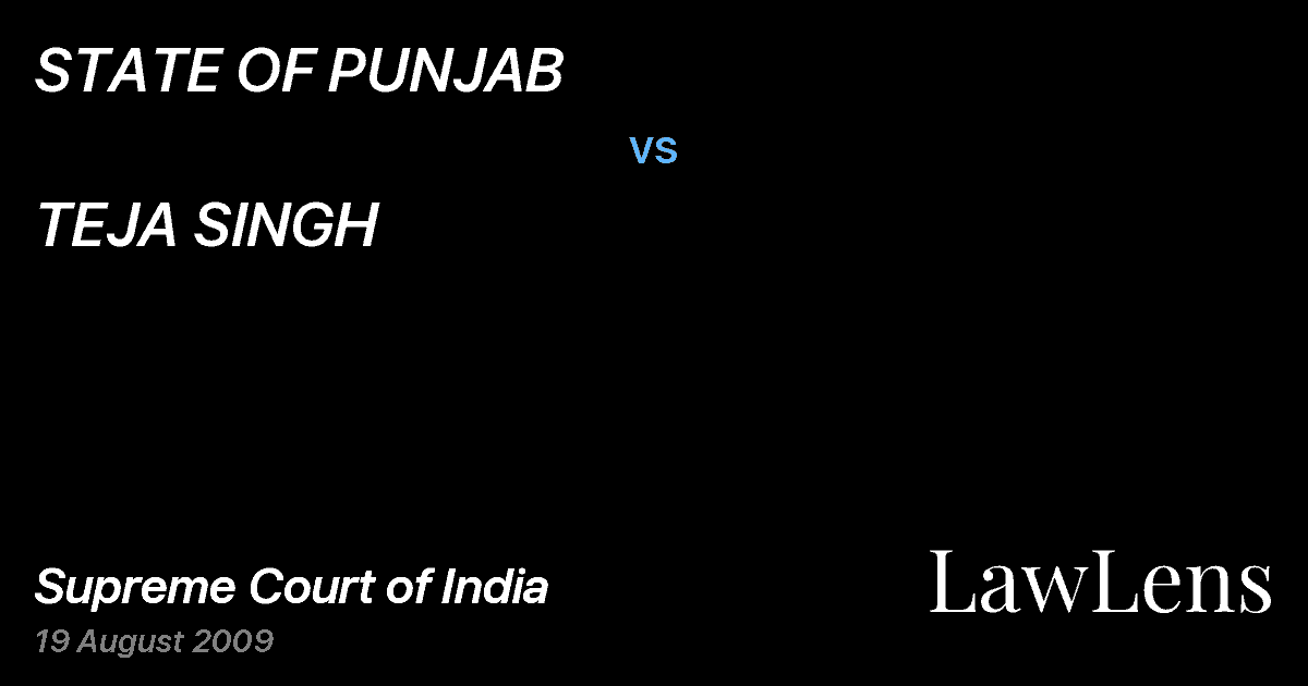 Preview image for STATE OF PUNJAB vs. TEJA SINGH