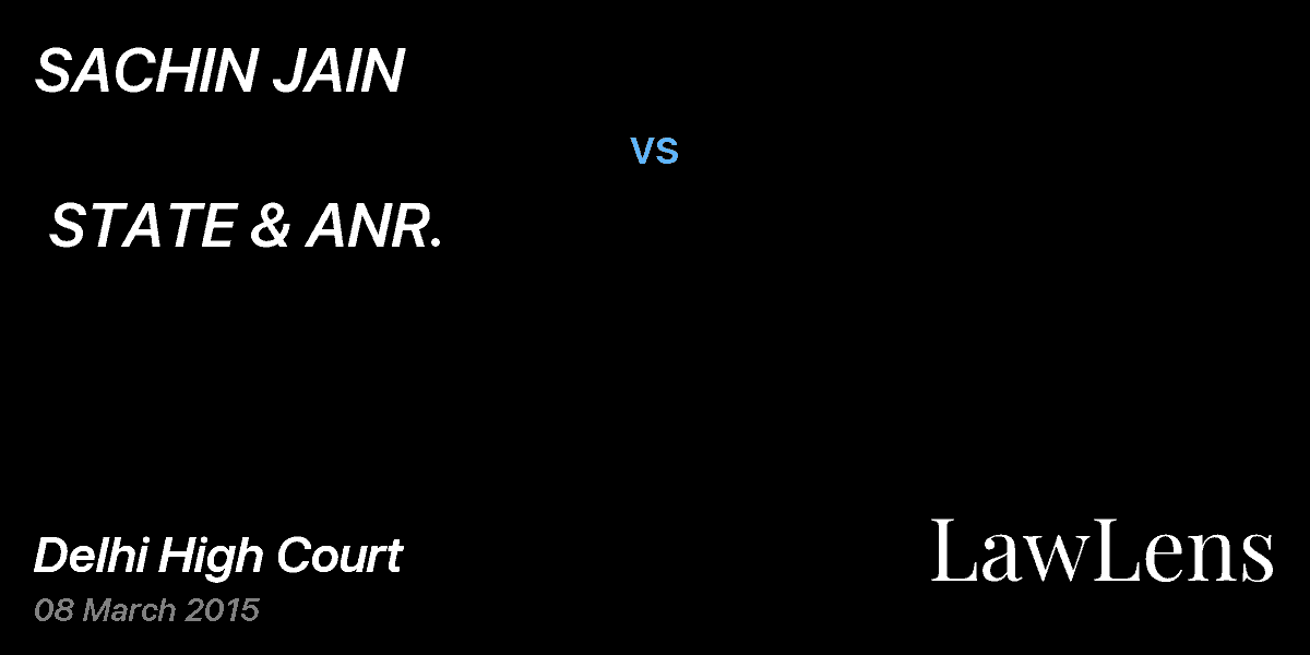 Preview image for SACHIN JAIN  vs.  STATE & ANR.
