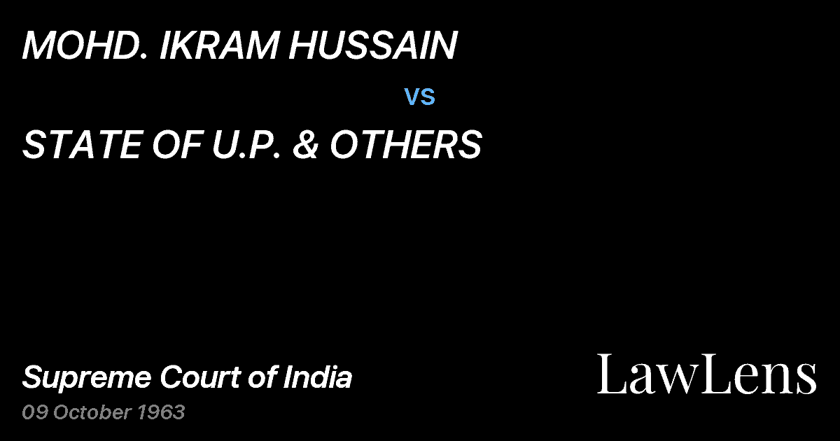 Preview image for MOHD. IKRAM HUSSAIN vs. STATE OF U.P. & OTHERS