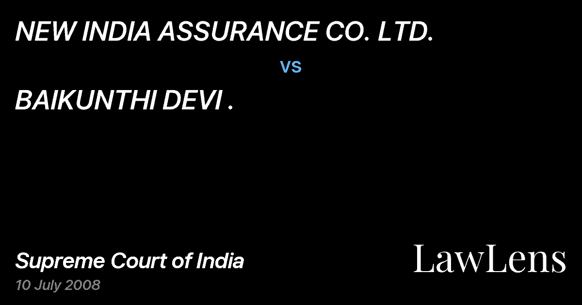 Preview image for NEW INDIA ASSURANCE CO. LTD. vs. BAIKUNTHI DEVI .