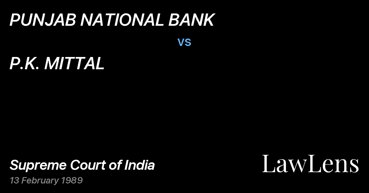 Preview image for PUNJAB NATIONAL BANK vs. P.K. MITTAL