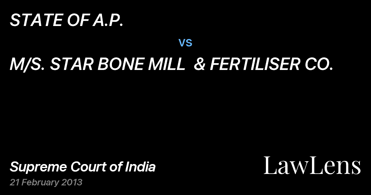 Preview image for STATE OF A.P. vs. M/S. STAR BONE MILL  & FERTILISER CO.