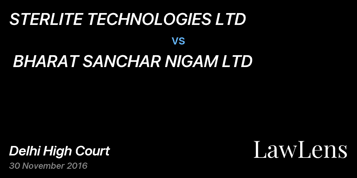 Preview image for STERLITE TECHNOLOGIES LTD vs. BHARAT SANCHAR NIGAM LTD