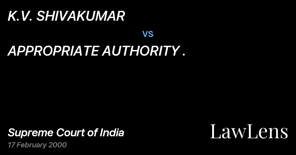 Preview image for K.V. SHIVAKUMAR vs. APPROPRIATE AUTHORITY .