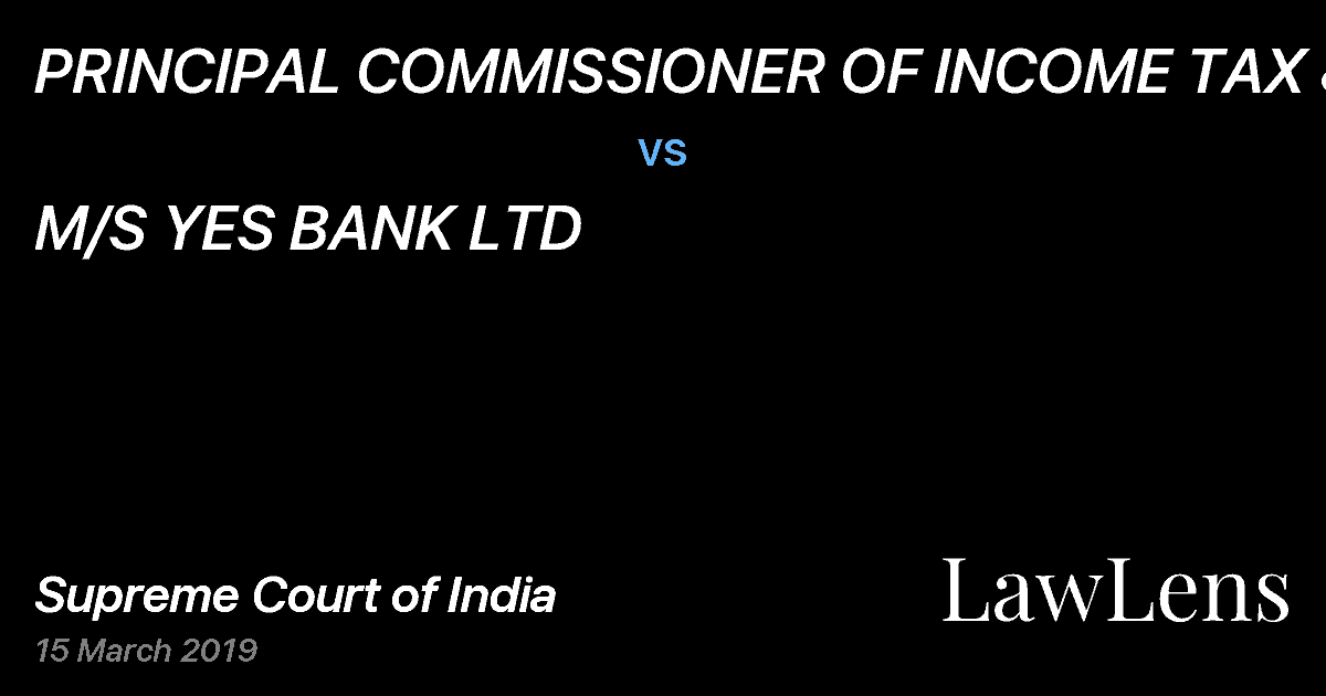 Preview image for PRINCIPAL COMMISSIONER OF INCOME TAX 8 vs. M/S YES BANK LTD