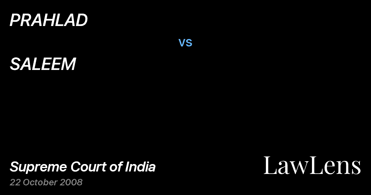 Preview image for PRAHLAD vs. SALEEM