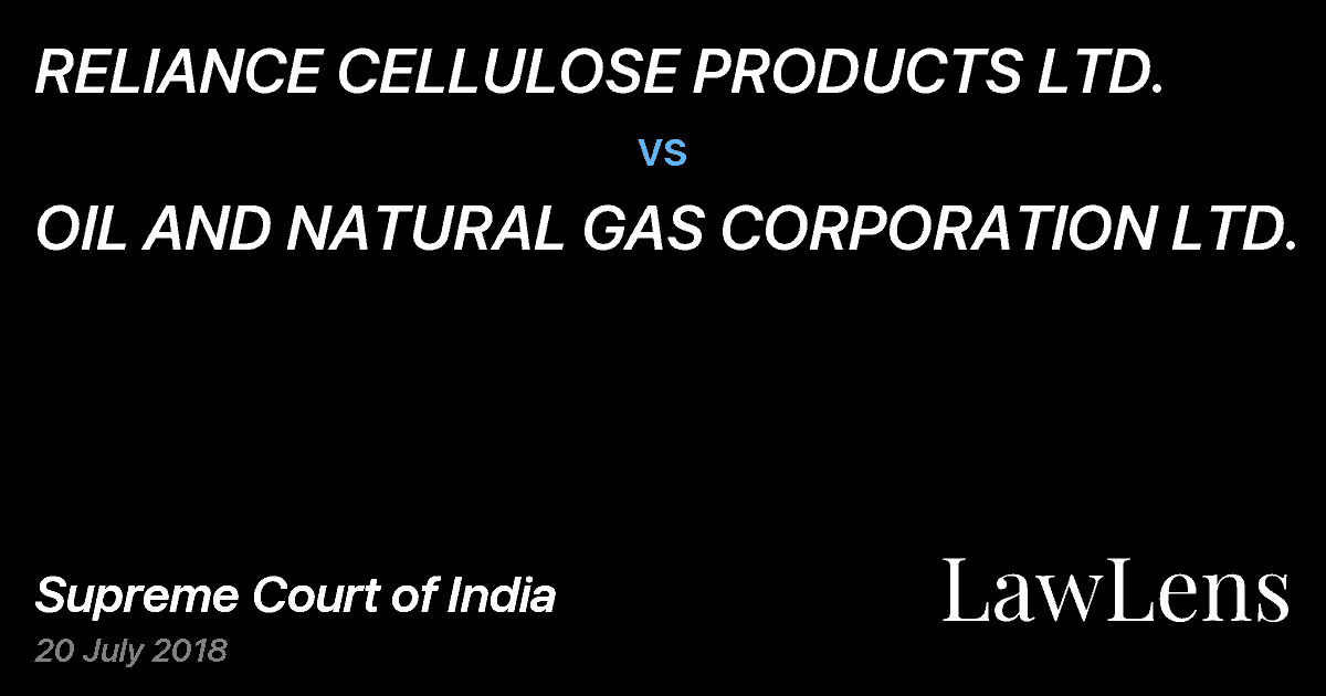 Preview image for RELIANCE CELLULOSE PRODUCTS LTD. vs. OIL AND NATURAL GAS CORPORATION LTD.