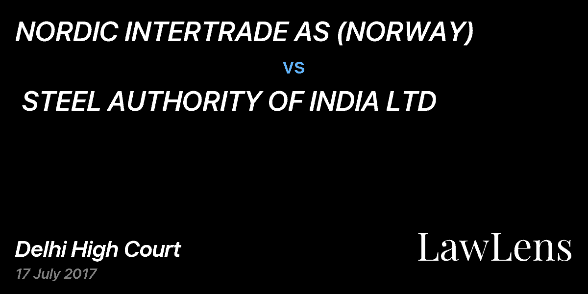 Preview image for NORDIC INTERTRADE AS (NORWAY)  vs.  STEEL AUTHORITY OF INDIA LTD