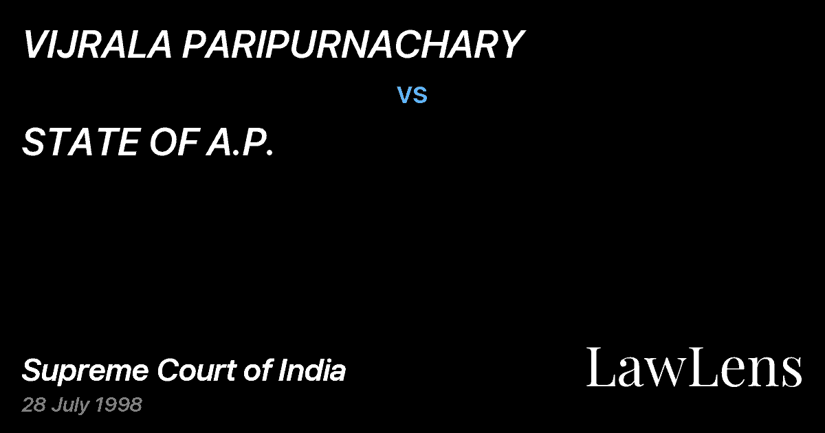 Preview image for VIJRALA PARIPURNACHARY vs. STATE OF A.P.