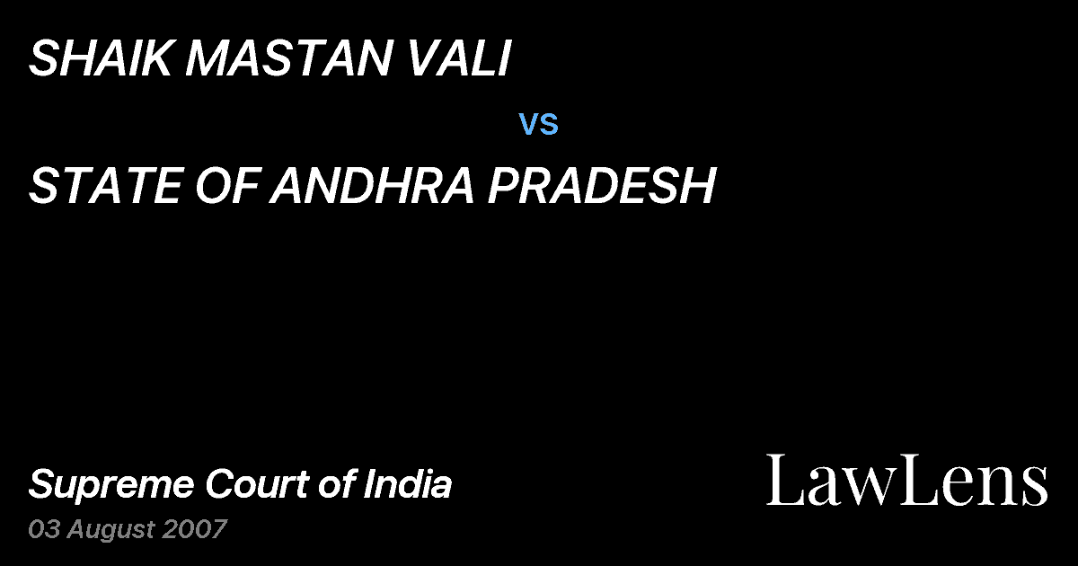 Preview image for SHAIK MASTAN VALI vs. STATE OF ANDHRA PRADESH